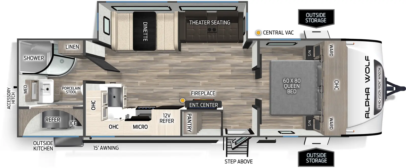 Alpha Wolf 25RB Floorplan